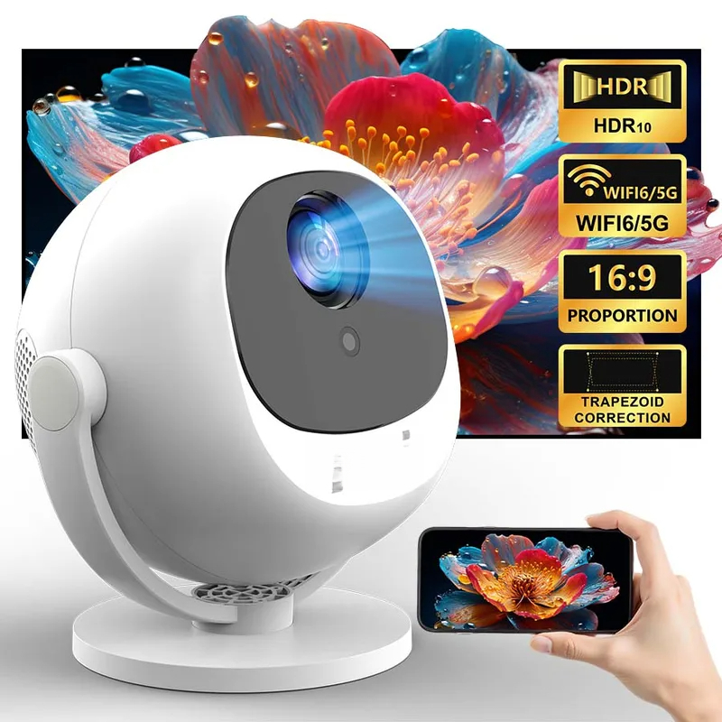 Home Cinema Projector Screen - جهاز عرض صغير محمول بدقة 4K