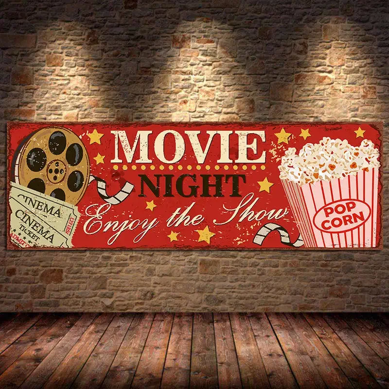 Home Cinema Room - سينما تسجيل قماش اللوحة مجردة الرجعية