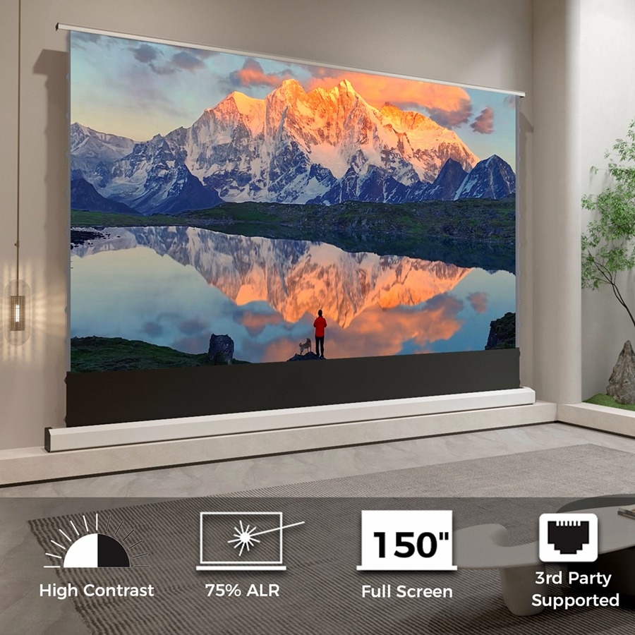 شاشة عرض أرضية 100 بوصة 120 بو - مراجعة Home Cinema Projector Screen وسعره