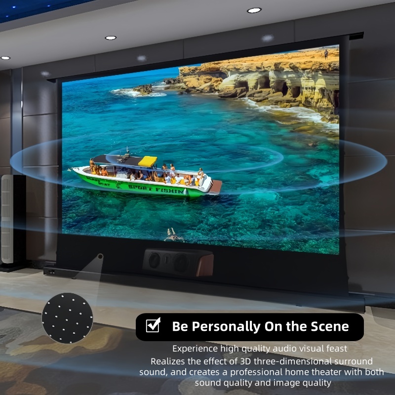 شاشة عرض أرضية 100 بوصة 120 بو - مراجعة Home Cinema Projector Screen وسعره