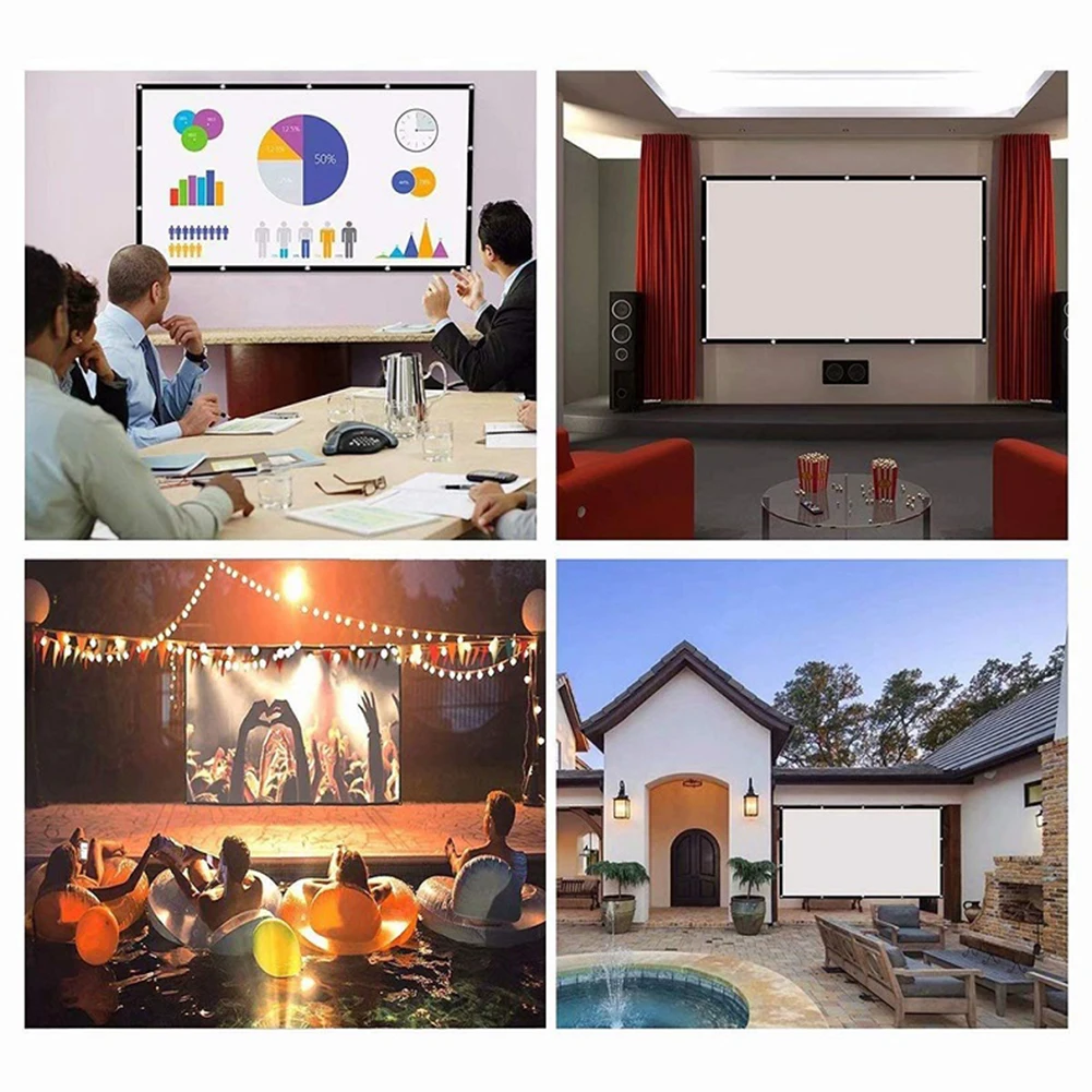 ستارة عرض بسيطة بنسبة 16:9 مقا - مراجعة Home Cinema Projector Screen وسعره