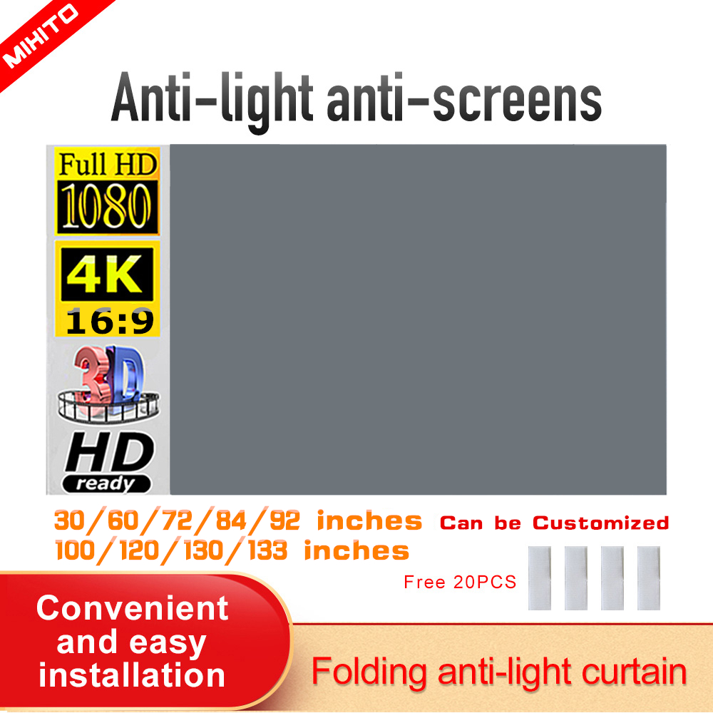 MIXITO شاشة عرض بسيطة 16:9 ستا - مراجعة Home Cinema Projector Screen وسعره